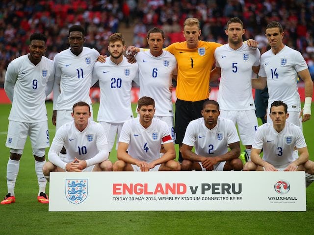 England team to face Peru in a friendly on May 30, 2014.