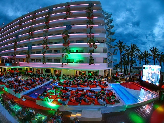 A shot of the Ushuaia Beach Hotel during the Heineken Ibiza Final on May 24, 2014