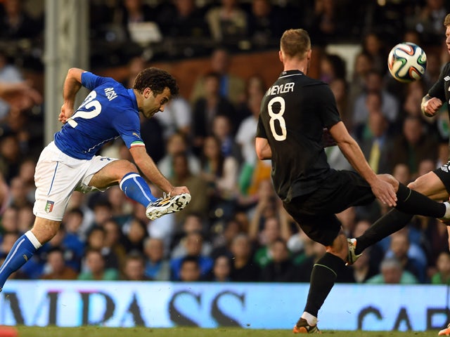 Giuseppe Rossi of Italy in action during the International Friendly match between Italy and Ireland at Craven Cottage on May 31, 2014