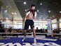 Jamie McDonnell works out prior to the IBF and WBA super-middleweight champion Carl Froch work out at Broadmarsh Shopping Centre on May 26, 2014