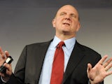 Steve Ballmer, Chief Executive Officer of Microsoft Corporation gestures during the presentation of the operating system 'Windows 7' in Munich, southern Germany on October 7, 2009