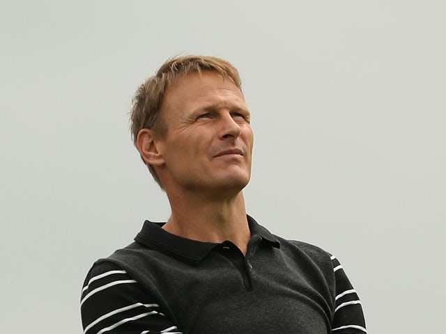 Former footballer Teddy Sheringham in action during the Pro-Am ahead of the BMW PGA Championship at Wentworth on May 21, 2014