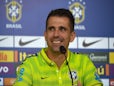 Brazilian national goalkeepers Victor attends a press conference at the squad's Granja Comary training complex, in Teresopolis, 90 km from downtown Rio de Janeiro on May 27, 2014