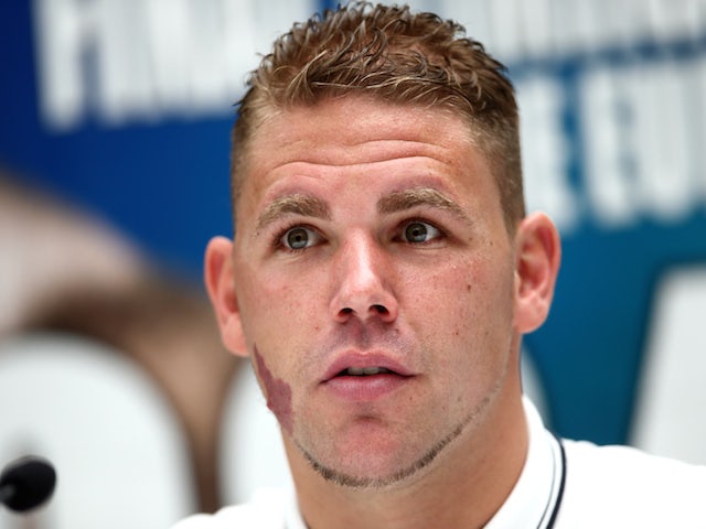 Billy Joe Saunders talks during the press conference to discuss two separate upcoming fights featuring Billy Joe Saunders and Chris Eubank Jnr. on June 3, 2014