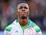 Nigerian defender Elderson Echiejile looks on before the international friendly football match between Nigeria and Scotland at Craven Cottage in London on May 28, 2014