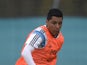 Argentina's midfielder Enzo Perez controls the ball during a training session in Ezeiza, Buenos Aires, Argentina on May 31, 2014
