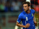 Italy's midfielder Claudio Marchisio celebrates after scoring during the friendly football match between Italy and Luxembourg on June 4, 2014