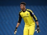 Jamal Blackman, Goalkeeper of Chelsea in action during the Barclays U21 Premier League match between Manchester City U21 and Chelsea U21 at Etihad Stadium on May 1, 2014