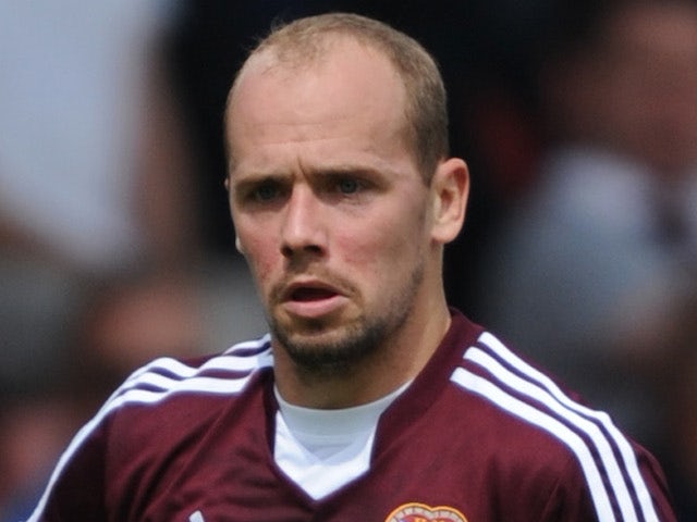 Jamie Hamill of Hearts in action during a pre season friendly match between Dunfermline Athletic and Hearts at East End Park on July 13, 2013