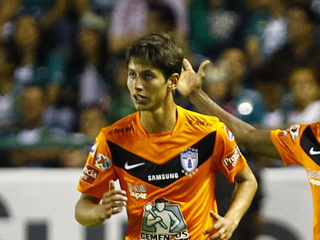 Pachuca player Jurgen Damm during the match against Leon at Nou Camp stadium on May 15, 2014 