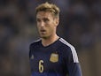 Argentina's midfielder Lucas Biglia controls the ball during a friendly football match against Trinidad and Tobago at the Monumental stadium in Buenos Aires, Argentina on June 4, 2014
