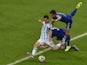 Argentina's forward and captain Lionel Messi prepares to kick the ball to score his team's second goal during the Group F football match between Argentina and Bosnia Hercegovina at the Maracana Stadium in Rio De Janeiro during the 2014 FIFA World Cup on J