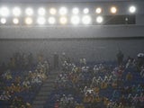  A view of the seats as the rain pours down during the 2014 FIFA World Cup Brazil Group A match between Mexico and Cameroon at Estadio das Dunas on June 13, 2014