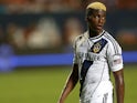 Gyasi Zardes #29 of Los Angeles Galaxy looks on during the International Champions Cup Third Place Match against AC Milan at Sun Life Stadium on August 7, 2013