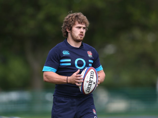 Luke Cowan-Dickie looks on during the England training session held at the Lensbury Club on May 19, 2014
