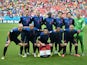 Netherlands players  line up for a photo before a Group B football match between Spain and the Netherlands at the Fonte Nova Arena in Salvador during the 2014 FIFA World Cup on June 13, 2014