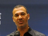 UEFA Trophy Tour Ambassador Ruud Gullit speaks during a press conference in Lagos on March 13, 2014