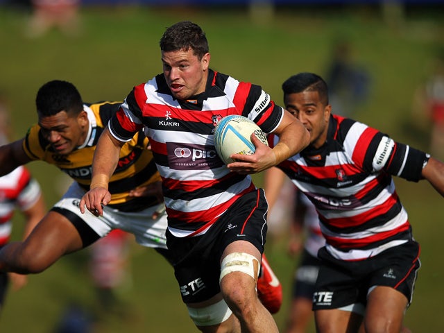 Sean Reidy of Counties Manukau makes a break during the round five ITM Cup match between Counties Manukau and Taranaki at ECO Light Stadium on September 15, 2013