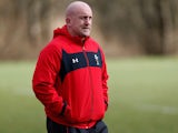 Wales defence coach Shaun Edwards looks on during a Wales training session at the Vale on March 12, 2013