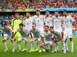 Spain squad to face Netherlands squad on June 13, 2014.