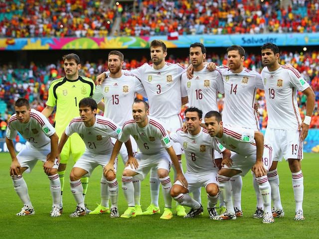 Spain squad to face Netherlands squad on June 13, 2014.