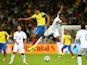 Antonio Valencia of Ecuador competes for the ball with Maynor Figueroa of Honduras during the 2014 FIFA World Cup Brazil Group E match on June 20, 2014