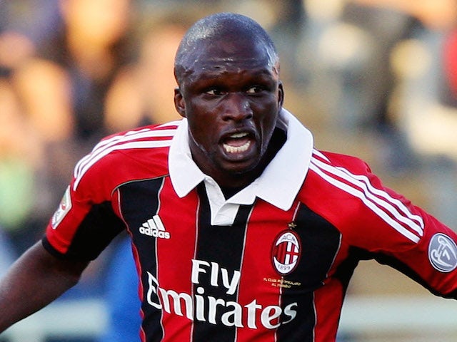 Bakaye Traore of AC Milan in action during the Serie A match between Pescara and AC Milan at Adriatico Stadium on May 8, 2013