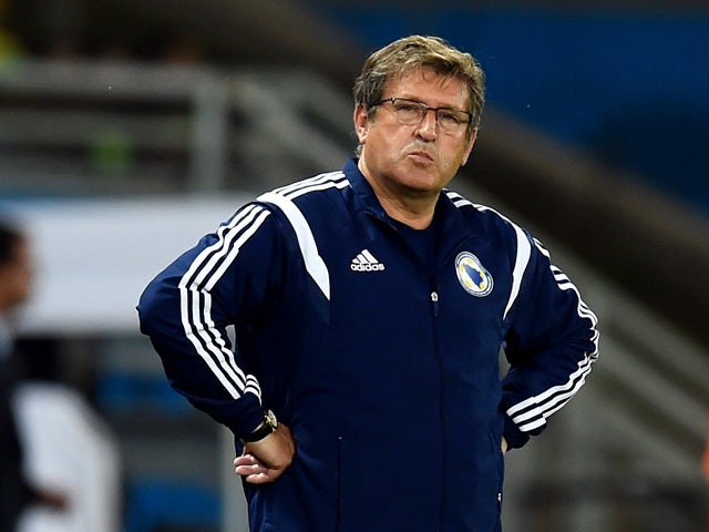 Head coach Safet Susic of Bosnia and Herzegovina looks on during the 2014 FIFA World Cup Group F match between Nigeria and Bosnia-Herzegovina at Arena Pantanal on June 21, 2014
