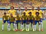 Brazil players pose for a team photo before the 2014 FIFA World Cup Brazil Group A match between Brazil and Mexico at Castelao on June 17, 2014