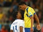 Carlo Costly of Honduras clashes with Jefferson Montero of Ecuador during the 2014 FIFA World Cup Brazil Group E match on June 20, 2014
