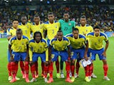 Ecuador pose for a team photo prior to the 2014 FIFA World Cup Brazil Group E match between Honduras and Ecuador at Arena da Baixada on June 20, 2014 