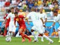 Eden Hazard of Belgium controls the ball against Madjid Bougherra of Algeria during the 2014 FIFA World Cup Brazil Group H match on June 17, 2014