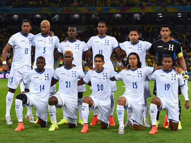 Honduras pose for a team photo prior to the 2014 FIFA World Cup Brazil Group E match between Honduras and Ecuador at Arena da Baixada on June 20, 2014