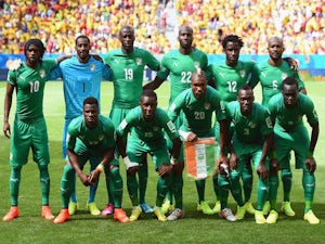 The Ivory Coast pose for a team photo prior to the 2014 FIFA World Cup Brazil Group C match between Colombia and Cote D'Ivoire at Estadio Nacional on June 19, 2014