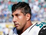 Jason Babin #58 of the Jacksonville Jaguars watches the action during the game against the Indianapolis Colts at EverBank Field on September 29, 2013 