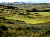 The par 4, 5th hole (left) and the par 3, 6th hole on the Valley Course at Royal Portrush Golf Club on July 25, 2009