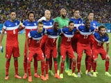 The USA team lineup before their game with Ghana on June 17, 2014