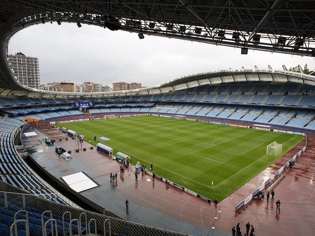 General view of the Anoeta Stadium, home of Real Sociedad de Futbol taken before a UEFA Champions League group stage match on September 17, 2013