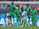 Lionel Messi of Argentina scores his team's second goal and his second of the game during the 2014 FIFA World Cup Brazil Group F match between Nigeria and Argentina at Estadio Beira-Rio on June 25, 2014
