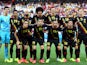 Belgium players pose for a team photo during the 2014 FIFA World Cup Brazil Group H match between South Korea and Belgium at Arena de Sao Paulo on June 26, 2014