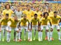 Brazil pose for a team photo prior to the 2014 FIFA World Cup Brazil Group A match between Cameroon and Brazil at Estadio Nacional on June 23, 2014 