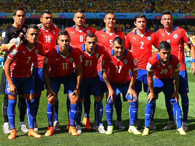 Chile's starting 11 before the game with Brazil on June 28, 2014