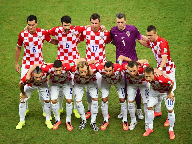 Croatia players pose for a team photo prior to the 2014 FIFA World Cup Brazil Group A match between Croatia and Mexico at Arena Pernambuco on June 23, 2014