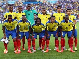 Ecuador pose for a team photo prior to the 2014 FIFA World Cup Brazil Group E match between Ecuador and France at Maracana on June 25, 2014
