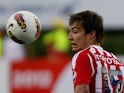 Erick Torres (L) of Mexican Chivas vies for the ball with Fernando Ortiz of Argentinain Velez Sarsfield during their Copa Libertadores 2012 football match in Guadalajara, Mexico on April 11, 2012