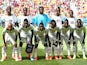 Ghana players pose for a team photo during the 2014 FIFA World Cup Brazil Group G match between Portugal and Ghana at Estadio Nacional on June 26, 2014