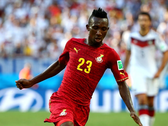 Harrison Afful of Ghana controls the ball during the 2014 FIFA World Cup Brazil Group G match between Germany and Ghana at Castelao on June 21, 2014