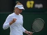 Russia's Vera Zvonareva reacts to winning a point against Britain's Tara Moore during their women's singles first round match on day three of the 2014 Wimbledon Championships at The All England Tennis Club in Wimbledon, southwest London, on June 25, 2014