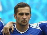 Bosnia midfielder Anel Hadzic lines up before a game with Iran on June 25, 2014