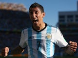 Argentina's Angel di Maria celebrates his late winner against Switzerland in their World Cup round of 16 match in Sao Paulo on July 1, 2014